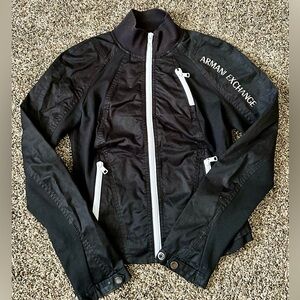 Armani Exchange Mixed Media Moto Jacket